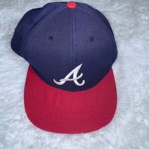 Sports Specialties Atlanta Braves Fitted Hat 7 1/2 Navy MLB Baseball Cap